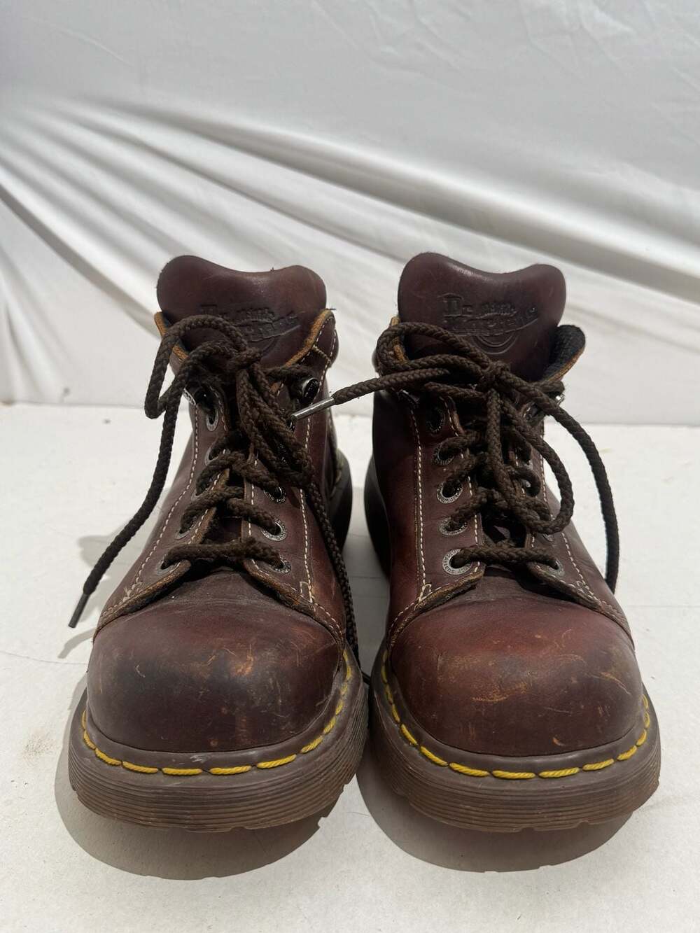 Dr Martens 8542 Boots Womens 9 Brown Leather Ankle Work Combat Vintage
